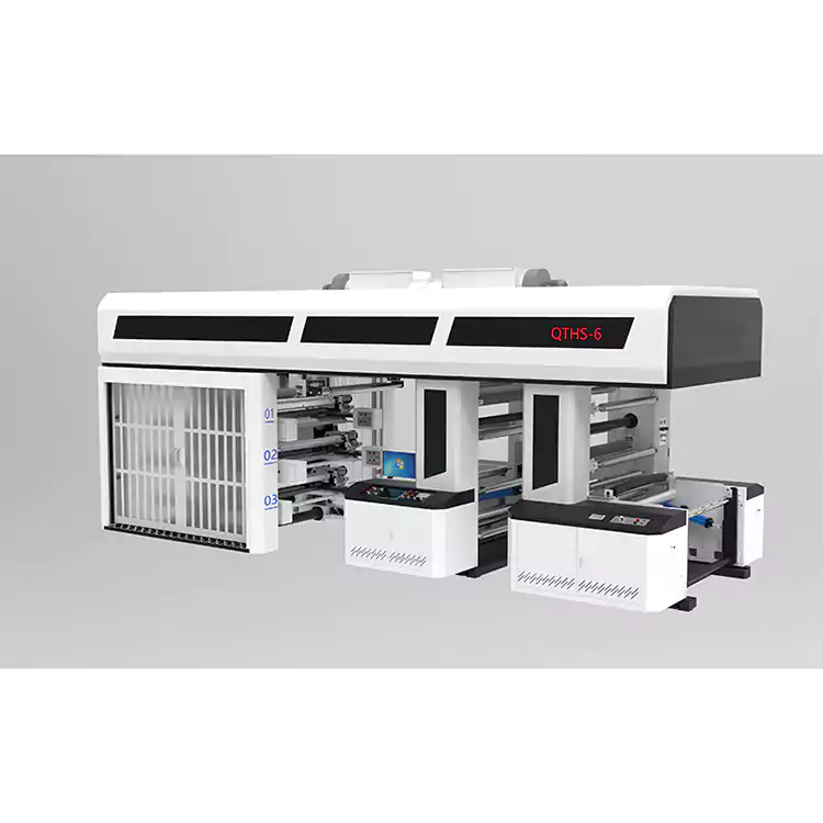 6 Warna Servo Drive Jenis Gear Jenis Drum Pusat Flexo Printng Jenis Lengan Mesin