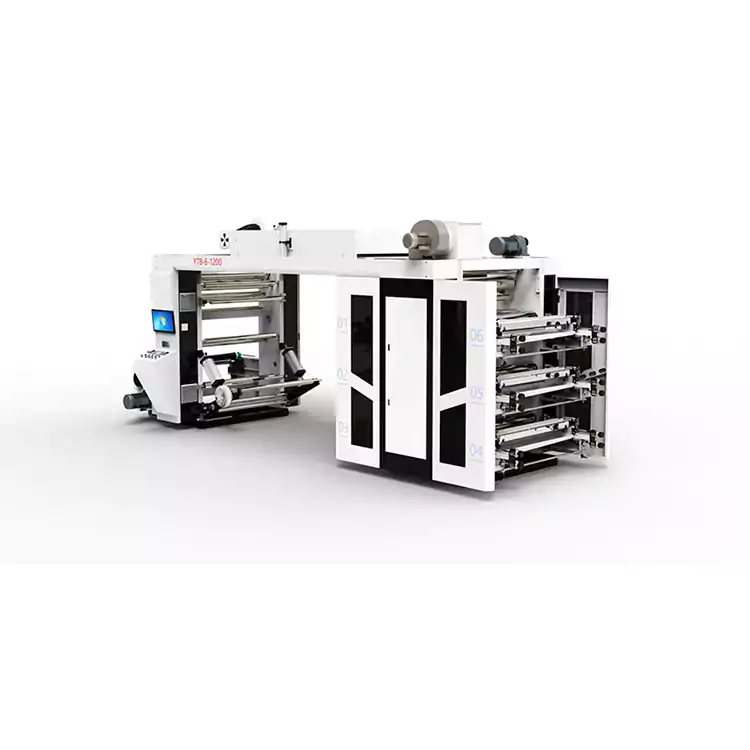 Pencetak Flexographic Berkelajuan Tinggi Pelbagai Warna Mesin Cetak Jenis Timbunan Beg Plastik